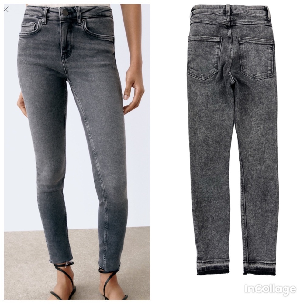 Zara Woman’s the 80’s inspired quality denim high rise skinny stretch jeans sz 2